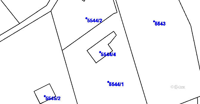 Parcela st. 5544/4 v KÚ Jihlava, Katastrální mapa