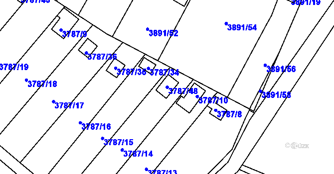 Parcela st. 3787/48 v KÚ Jihlava, Katastrální mapa