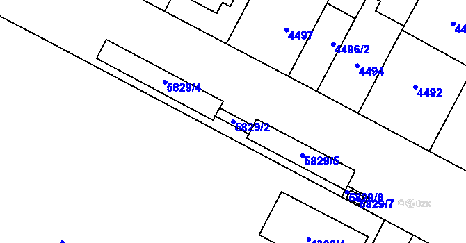 Parcela st. 5829/2 v KÚ Jihlava, Katastrální mapa