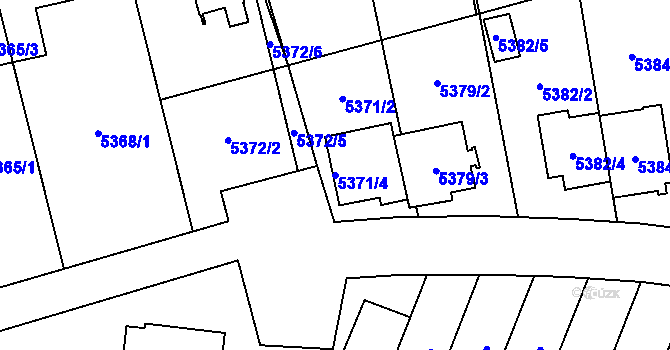 Parcela st. 5371/4 v KÚ Jihlava, Katastrální mapa