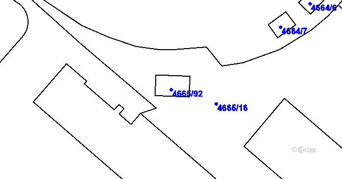 Parcela st. 4665/92 v KÚ Jihlava, Katastrální mapa