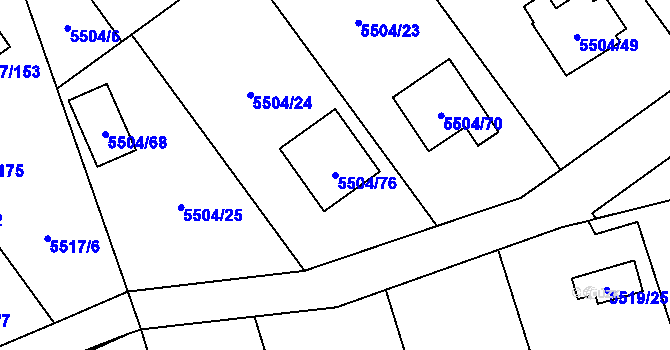 Parcela st. 5504/76 v KÚ Jihlava, Katastrální mapa