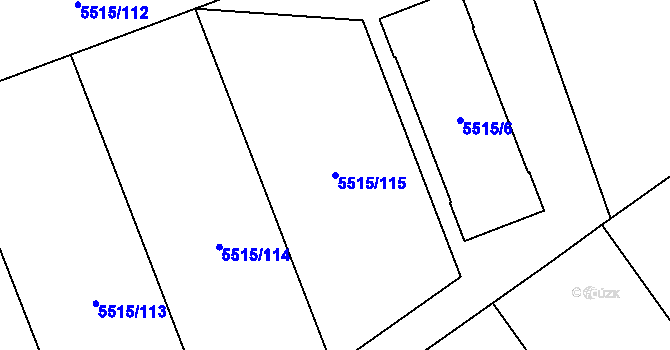 Parcela st. 5515/115 v KÚ Jihlava, Katastrální mapa
