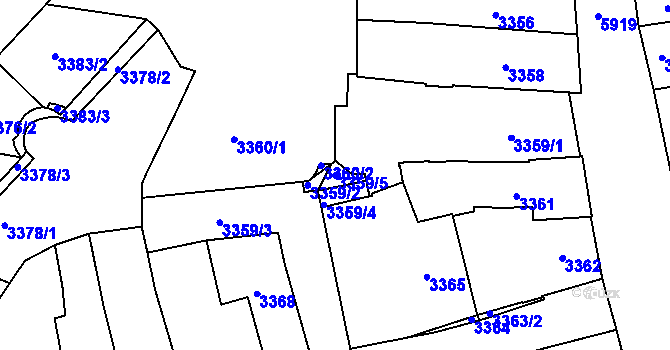 Parcela st. 3359/5 v KÚ Jihlava, Katastrální mapa