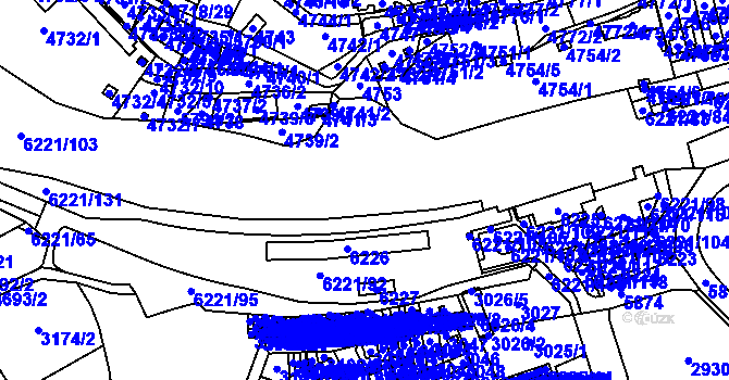 Parcela st. 6221/103 v KÚ Jihlava, Katastrální mapa