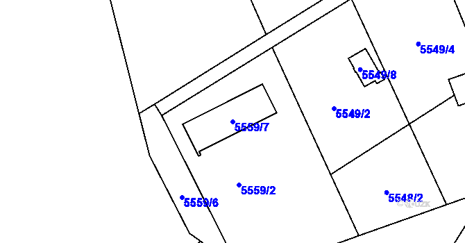 Parcela st. 5559/7 v KÚ Jihlava, Katastrální mapa