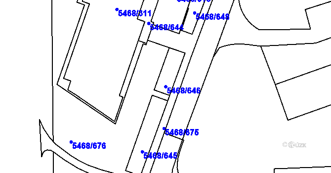 Parcela st. 5468/646 v KÚ Jihlava, Katastrální mapa