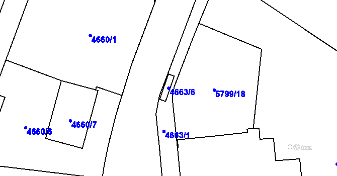 Parcela st. 4663/6 v KÚ Jihlava, Katastrální mapa
