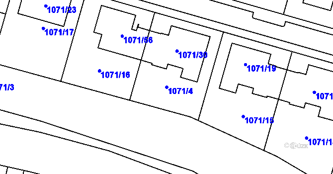 Parcela st. 1071/4 v KÚ Jihlava, Katastrální mapa