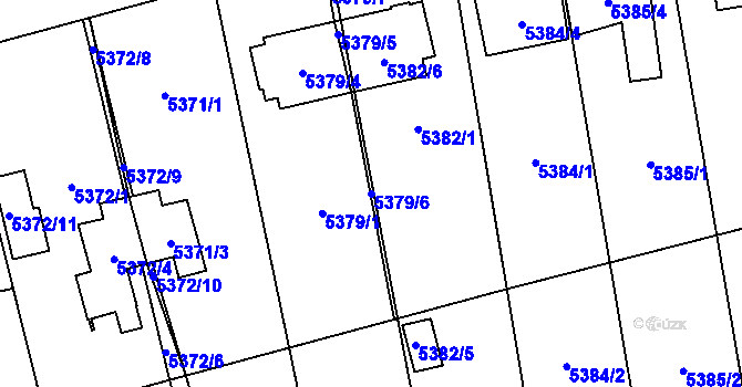 Parcela st. 5379/6 v KÚ Jihlava, Katastrální mapa