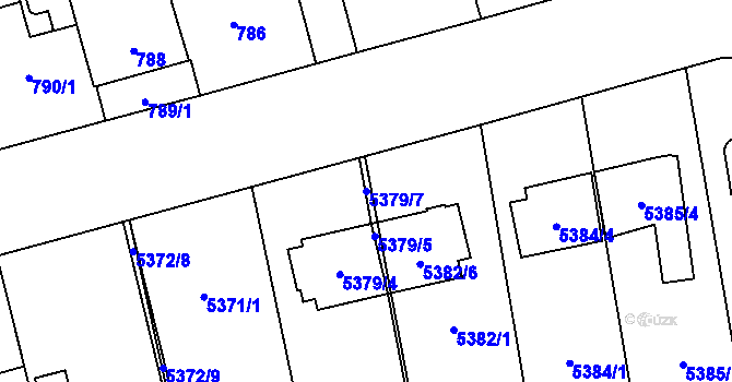 Parcela st. 5379/7 v KÚ Jihlava, Katastrální mapa
