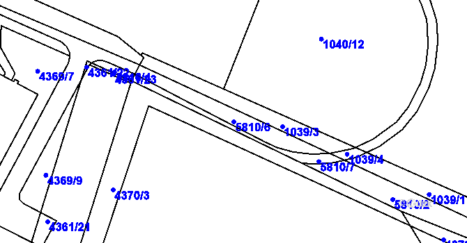 Parcela st. 5810/6 v KÚ Jihlava, Katastrální mapa
