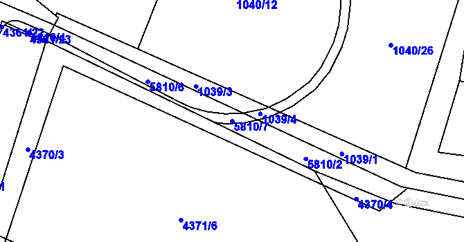 Parcela st. 5810/7 v KÚ Jihlava, Katastrální mapa