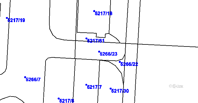 Parcela st. 5266/23 v KÚ Jihlava, Katastrální mapa
