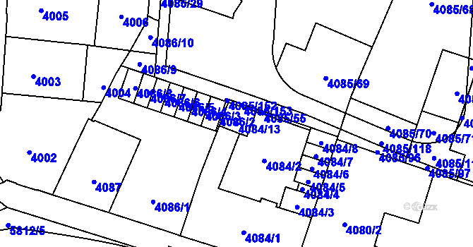 Parcela st. 4084/13 v KÚ Jihlava, Katastrální mapa