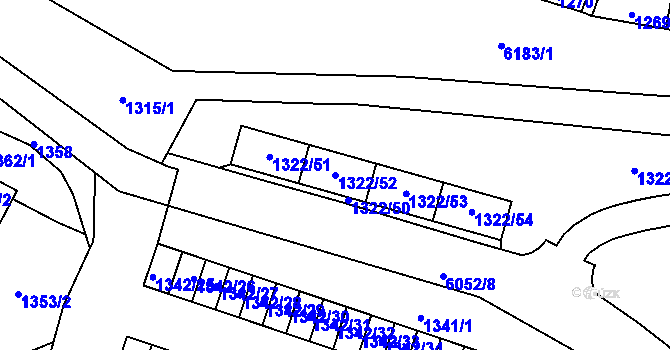 Parcela st. 1322/52 v KÚ Jihlava, Katastrální mapa