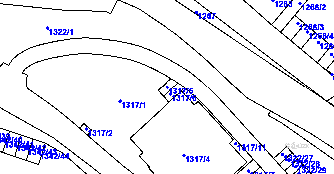Parcela st. 1317/5 v KÚ Jihlava, Katastrální mapa