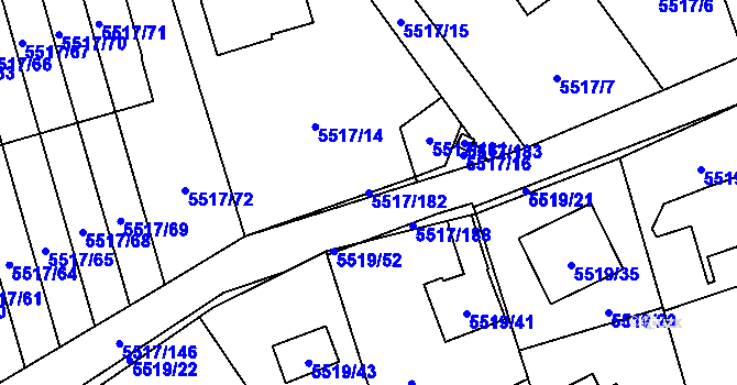 Parcela st. 5517/182 v KÚ Jihlava, Katastrální mapa
