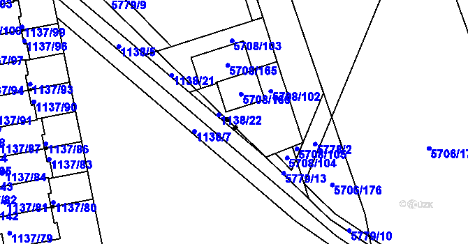 Parcela st. 5779/12 v KÚ Jihlava, Katastrální mapa