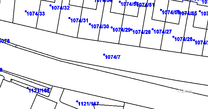 Parcela st. 1074/7 v KÚ Jihlava, Katastrální mapa