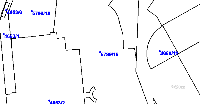 Parcela st. 5799/16 v KÚ Jihlava, Katastrální mapa