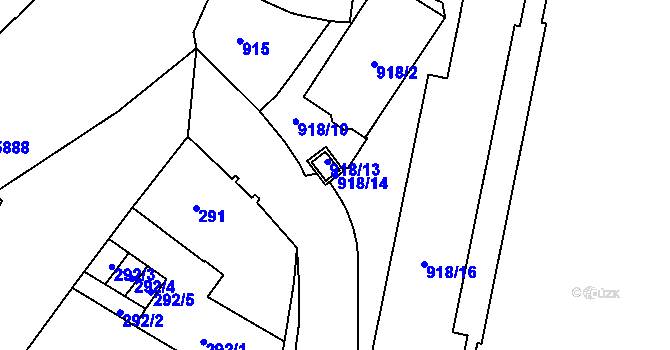 Parcela st. 918/14 v KÚ Jihlava, Katastrální mapa