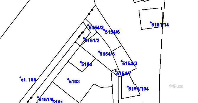 Parcela st. 5154/5 v KÚ Jihlava, Katastrální mapa