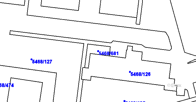 Parcela st. 5468/681 v KÚ Jihlava, Katastrální mapa