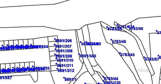 Parcela st. 5691/584 v KÚ Jihlava, Katastrální mapa