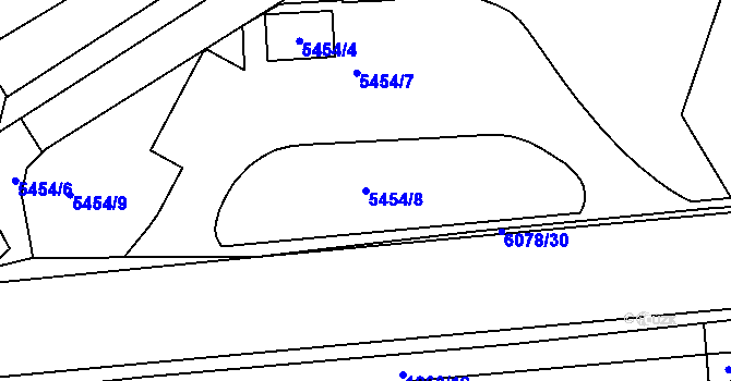 Parcela st. 5454/8 v KÚ Jihlava, Katastrální mapa