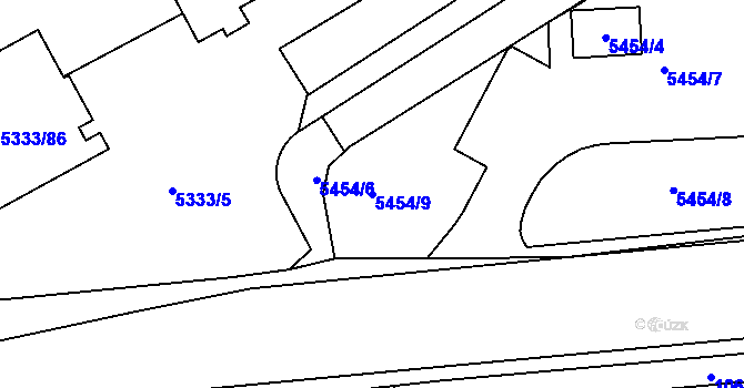 Parcela st. 5454/9 v KÚ Jihlava, Katastrální mapa