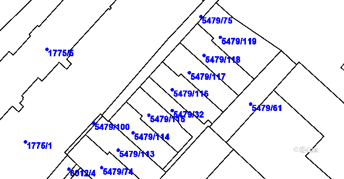 Parcela st. 5479/116 v KÚ Jihlava, Katastrální mapa