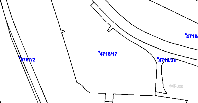 Parcela st. 4718/17 v KÚ Jihlava, Katastrální mapa
