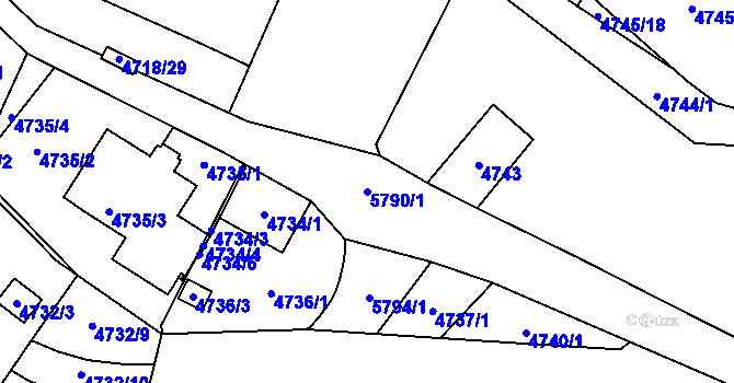 Parcela st. 5790/1 v KÚ Jihlava, Katastrální mapa