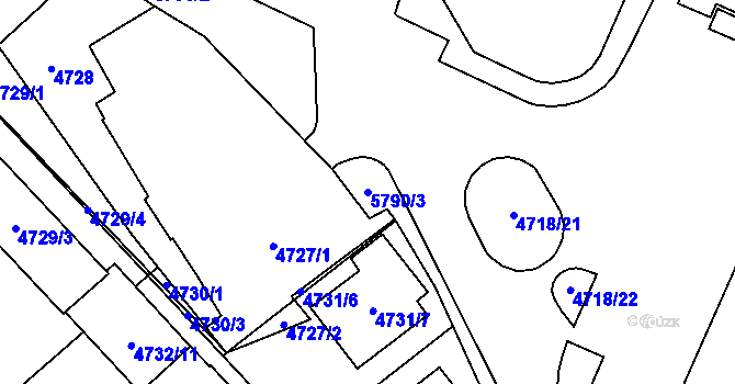 Parcela st. 5790/3 v KÚ Jihlava, Katastrální mapa