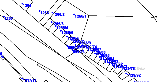 Parcela st. 1266/9 v KÚ Jihlava, Katastrální mapa