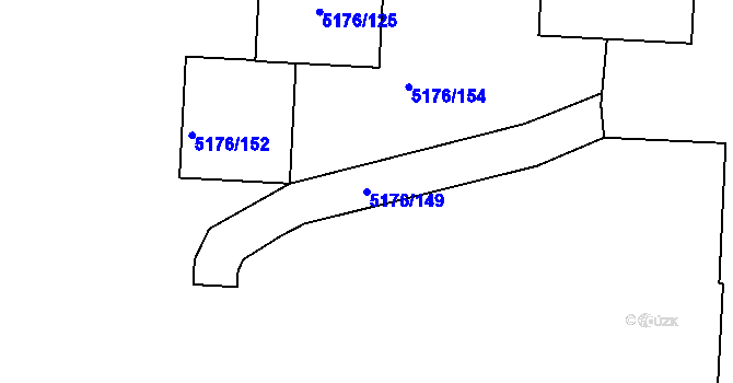 Parcela st. 5176/149 v KÚ Jihlava, Katastrální mapa