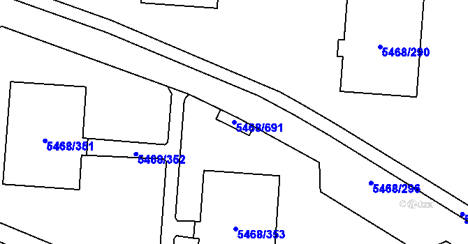 Parcela st. 5468/691 v KÚ Jihlava, Katastrální mapa