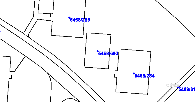 Parcela st. 5468/693 v KÚ Jihlava, Katastrální mapa