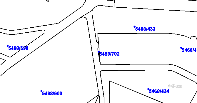 Parcela st. 5468/702 v KÚ Jihlava, Katastrální mapa