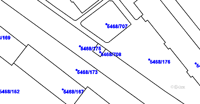 Parcela st. 5468/708 v KÚ Jihlava, Katastrální mapa