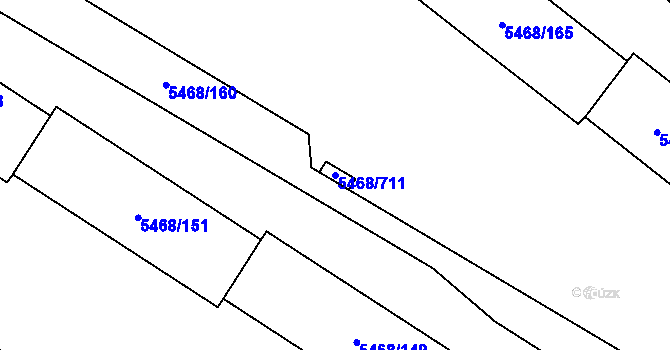 Parcela st. 5468/711 v KÚ Jihlava, Katastrální mapa