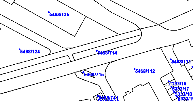 Parcela st. 5468/714 v KÚ Jihlava, Katastrální mapa