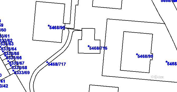Parcela st. 5468/716 v KÚ Jihlava, Katastrální mapa