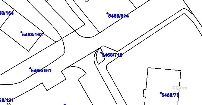 Parcela st. 5468/718 v KÚ Jihlava, Katastrální mapa
