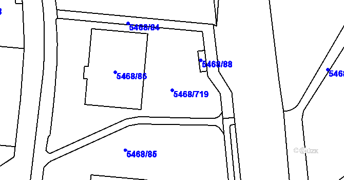 Parcela st. 5468/719 v KÚ Jihlava, Katastrální mapa