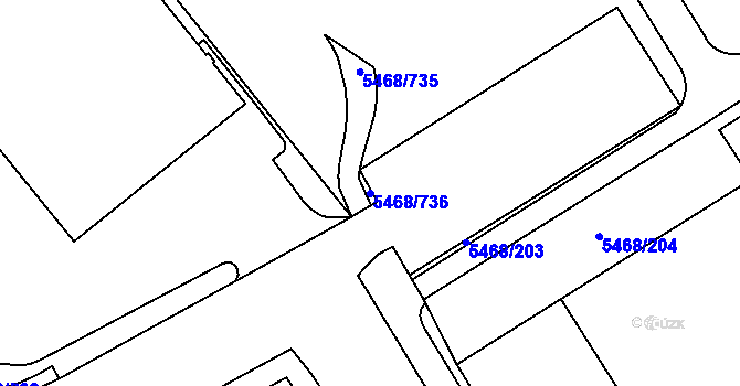 Parcela st. 5468/736 v KÚ Jihlava, Katastrální mapa