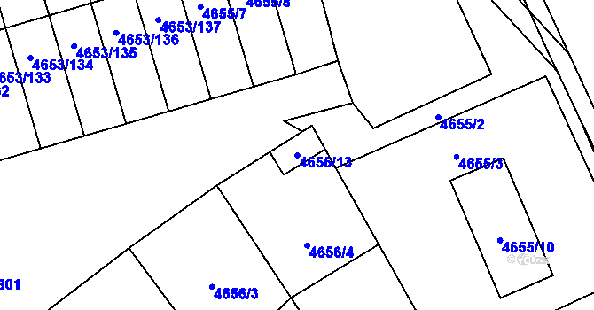 Parcela st. 4656/13 v KÚ Jihlava, Katastrální mapa