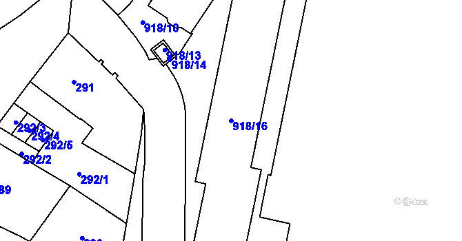 Parcela st. 918/16 v KÚ Jihlava, Katastrální mapa