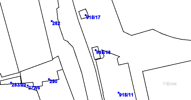 Parcela st. 918/18 v KÚ Jihlava, Katastrální mapa